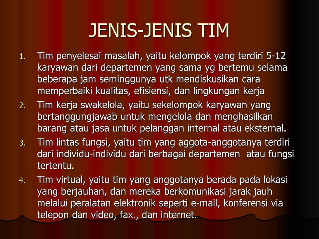 JENIS-JENIS TIM