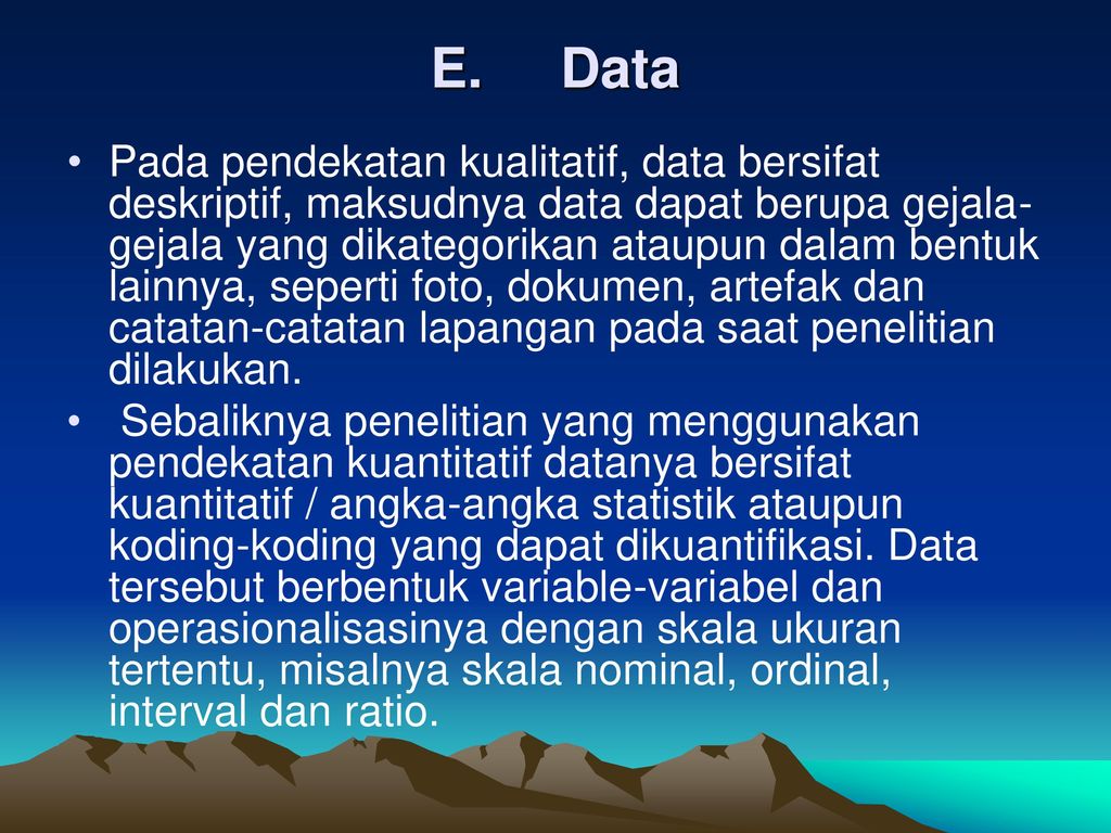 E. Data