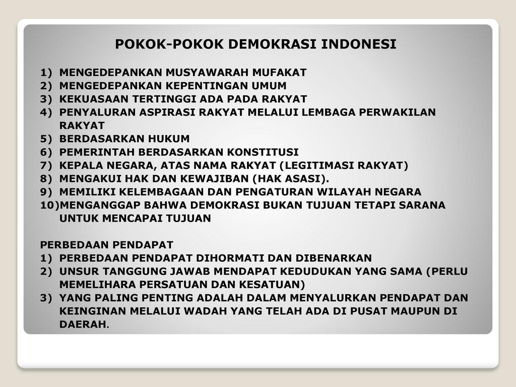 POKOK-POKOK DEMOKRASI INDONESI