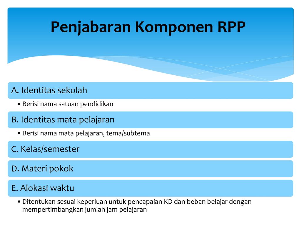 Penjabaran Komponen RPP