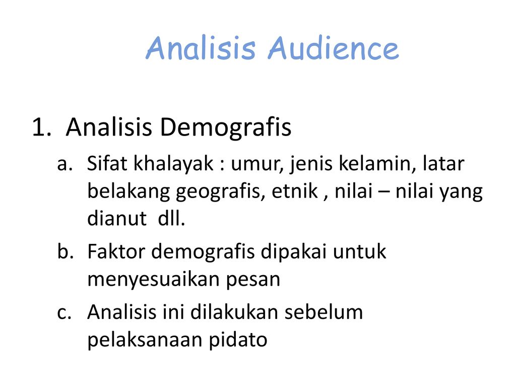 Analisis Audience Analisis Demografis