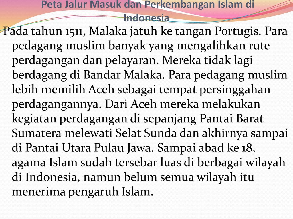 Peta Jalur Masuk dan Perkembangan Islam di Indonesia