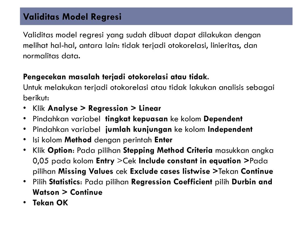 Validitas Model Regresi