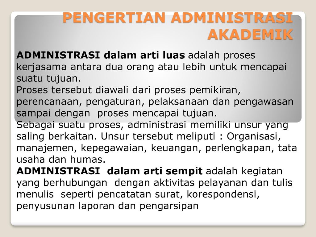 Administrasi Akademik Di Perguruan Tinggi Ppt Download