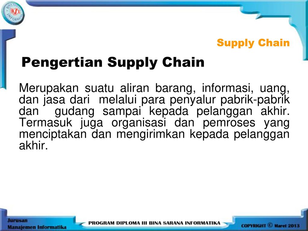 Pengertian Supply Chain
