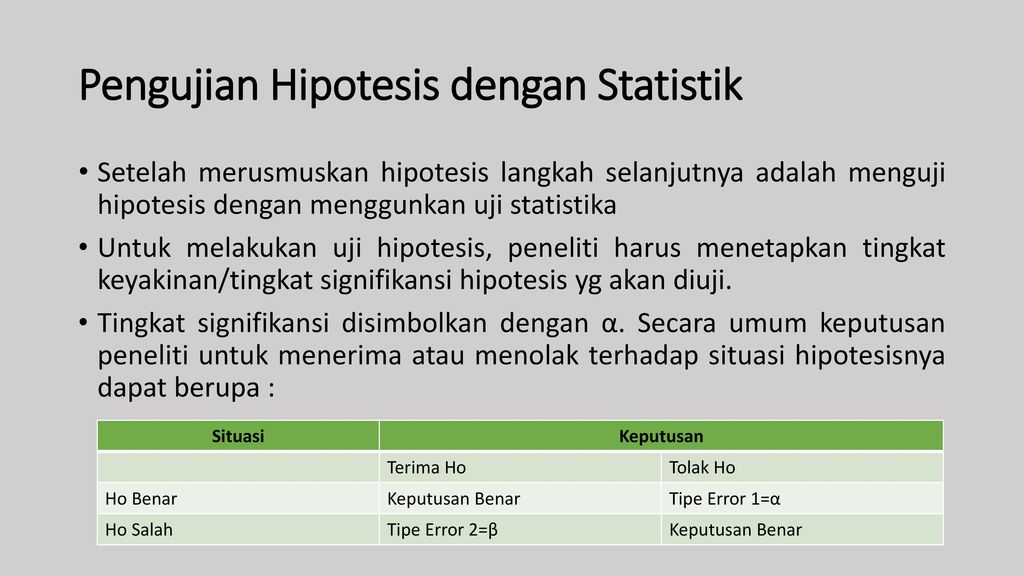 Pengujian Hipotesis dengan Statistik