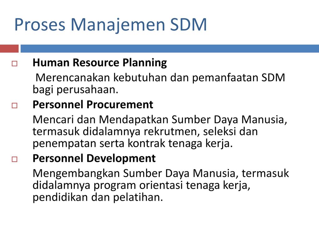 Proses Manajemen SDM Human Resource Planning