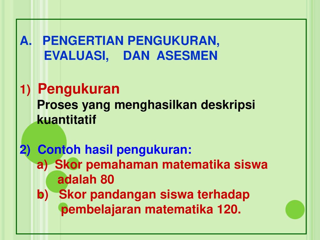 PENGUKURAN DAN EVALUASI DALAM PENGAJARAN MATEMATIKA Ppt Download