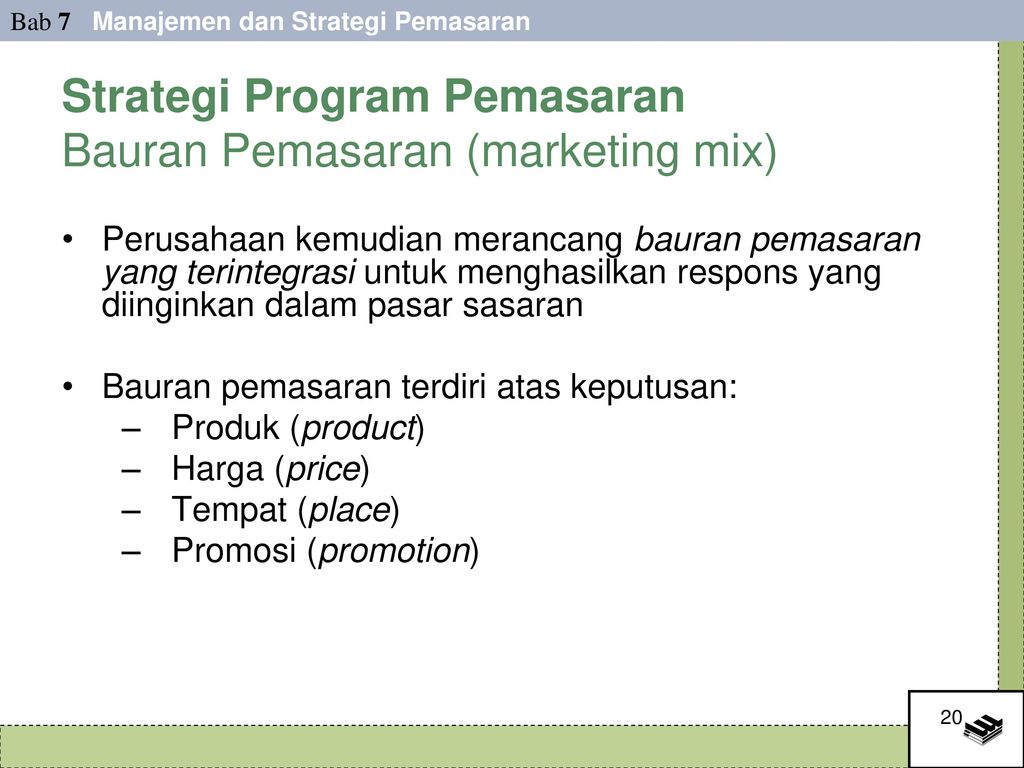 Strategi Program Pemasaran Bauran Pemasaran (marketing mix)