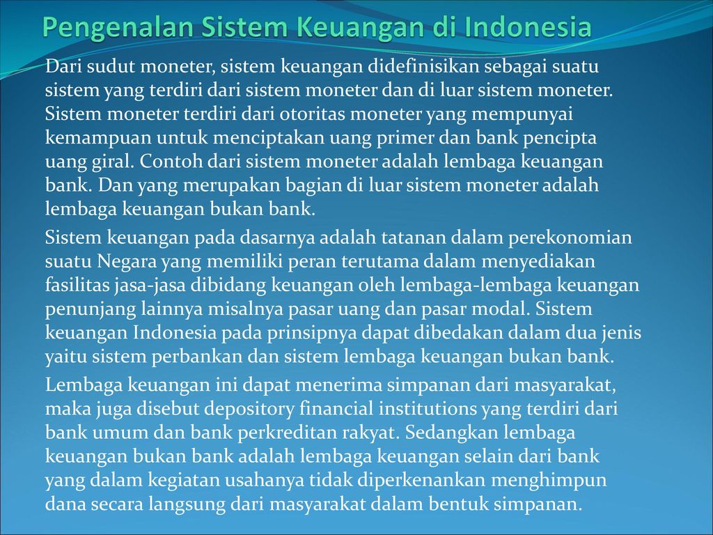 Pengenalan Sistem Keuangan di Indonesia