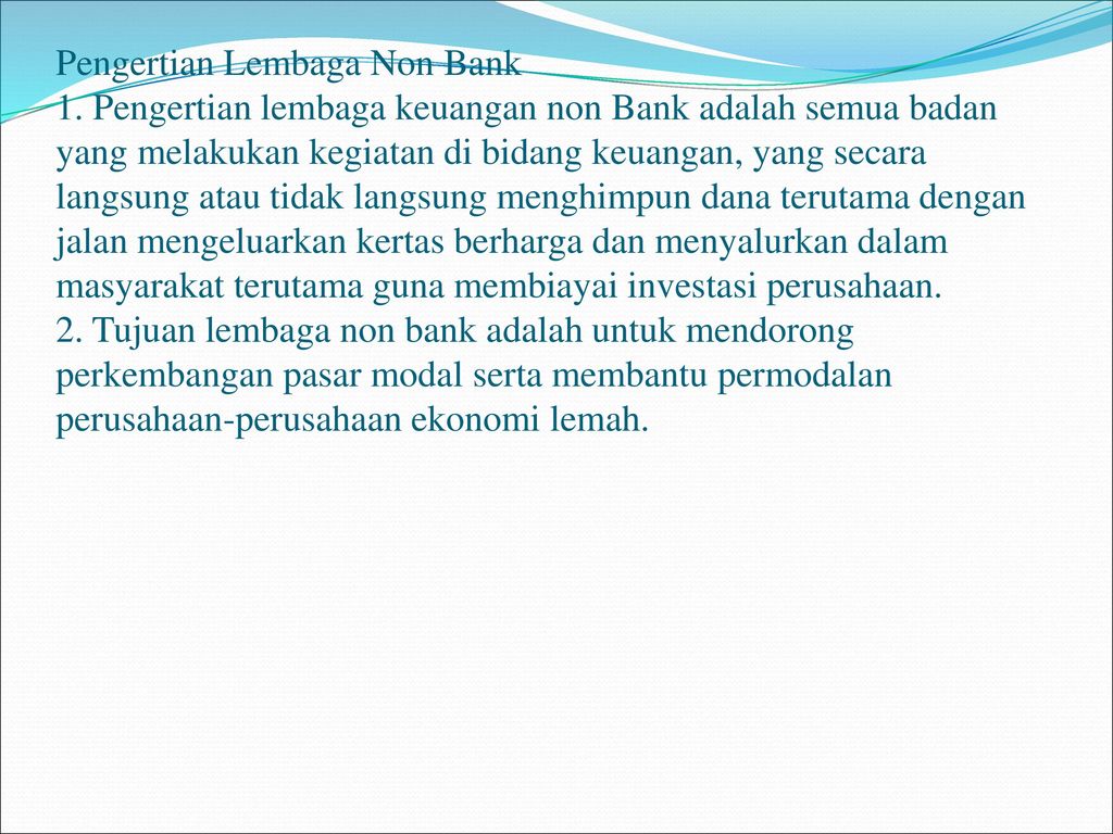 Pengertian Lembaga Non Bank 1