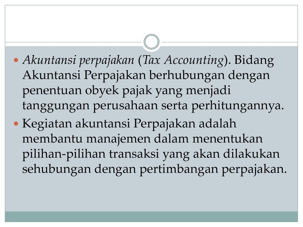 Akuntansi perpajakan (Tax Accounting)
