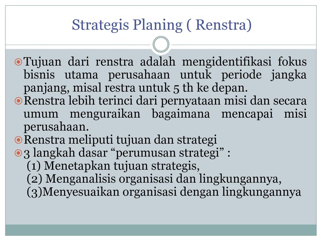 Strategis Planing ( Renstra)