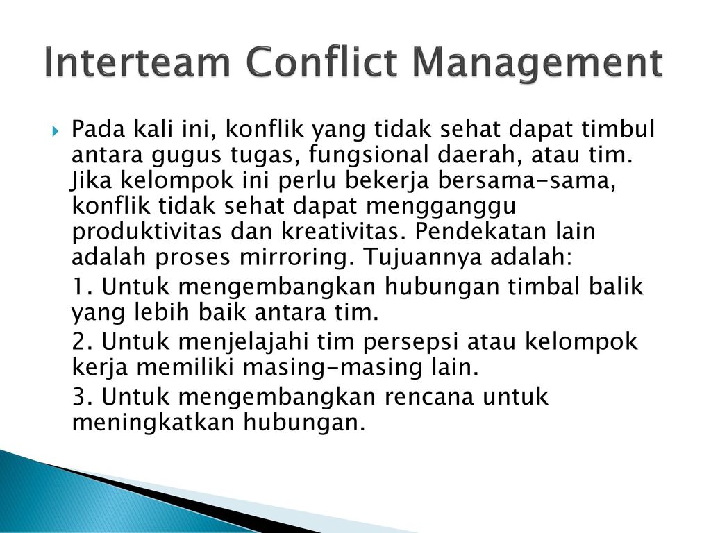 Interteam Conflict Management