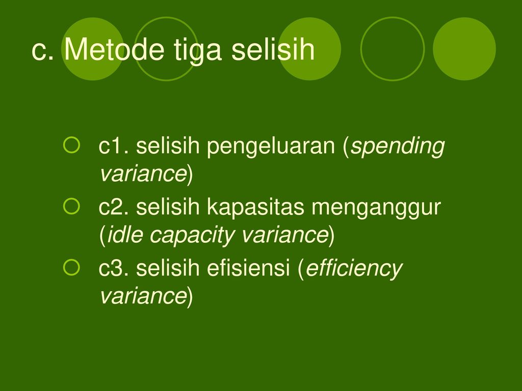 c. Metode tiga selisih c1. selisih pengeluaran (spending variance)