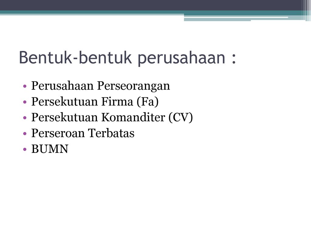 Contoh Perusahaan Perseorangan Firma Cv Pt - Simak Gambar 