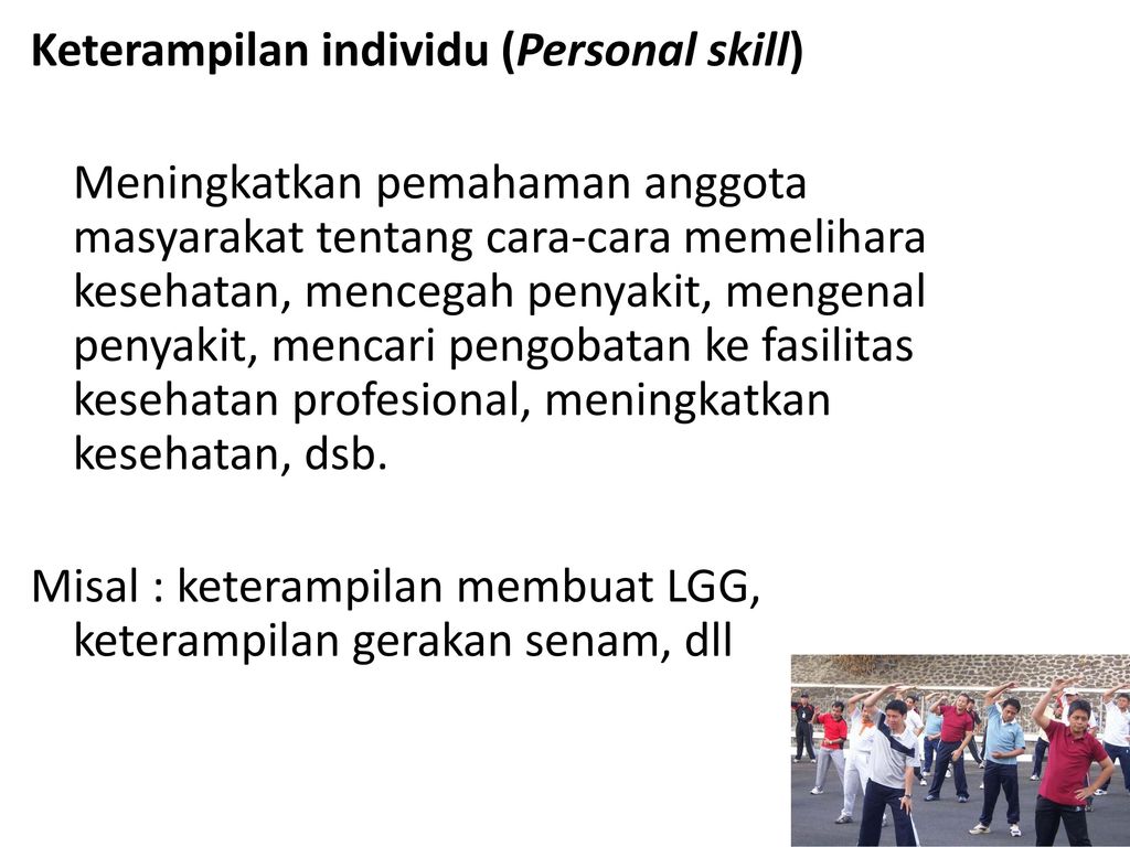 Keterampilan individu (Personal skill)