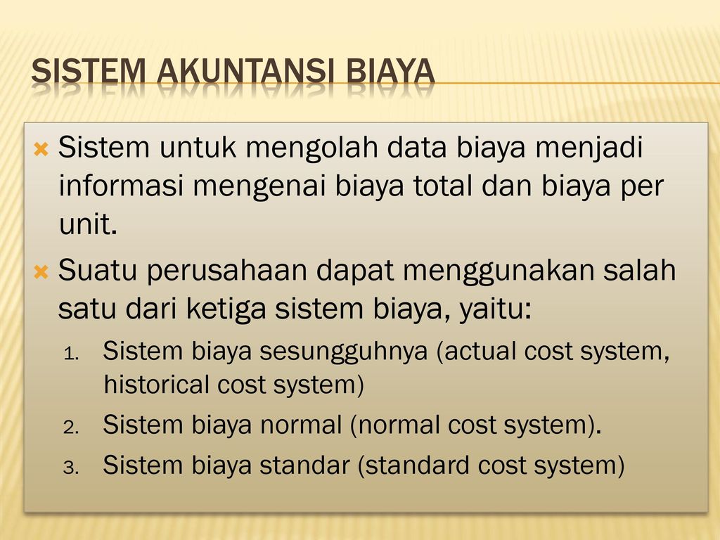 Sistem akuntansi biaya