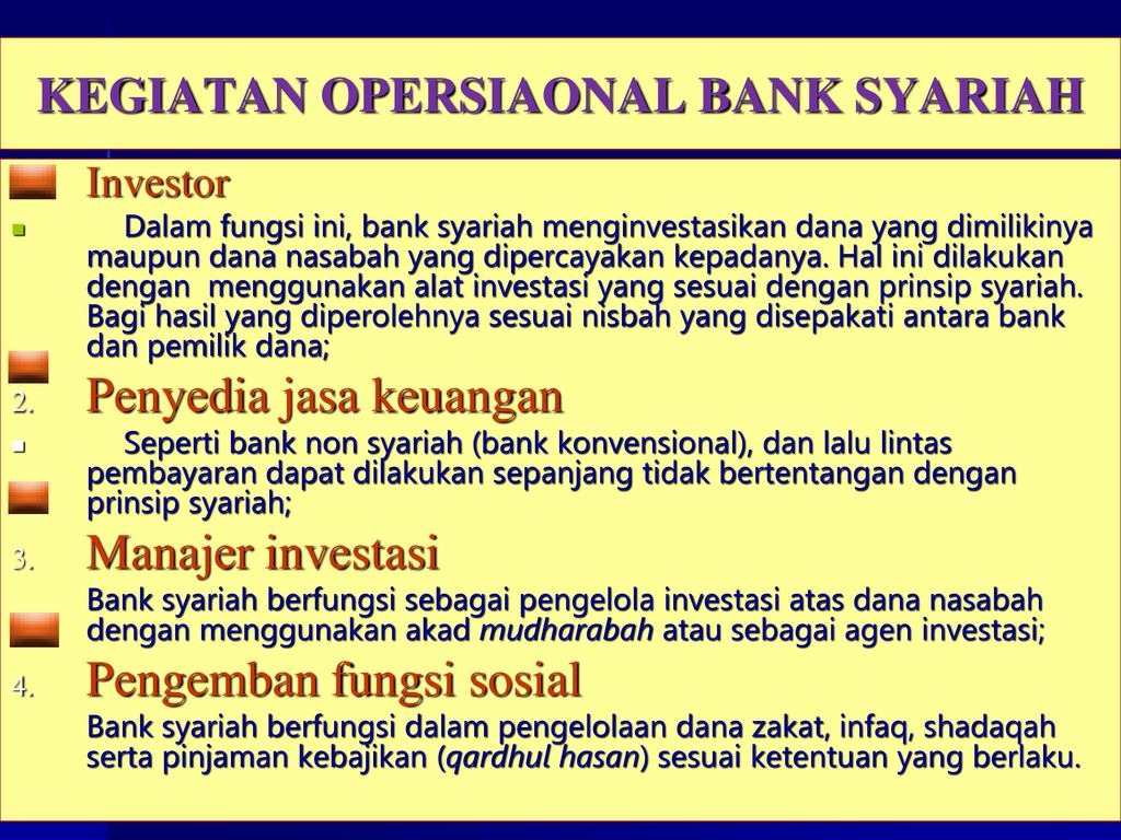KEGIATAN OPERSIAONAL BANK SYARIAH