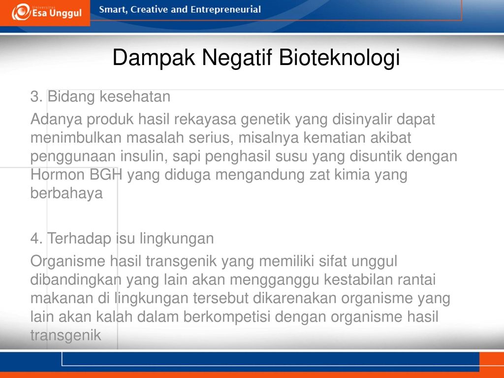 Dampak Negatif Bioteknologi