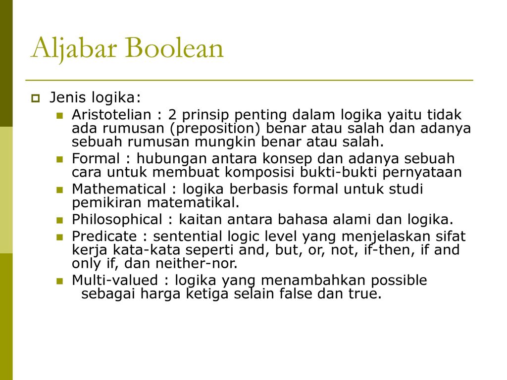 Aljabar Boolean Dan Gate Ppt Download