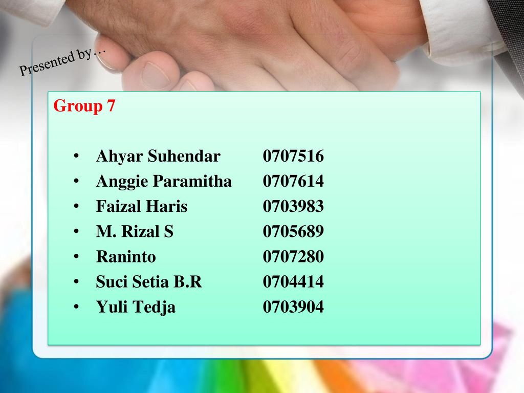 Group 7 Ahyar Suhendar Anggie Paramitha