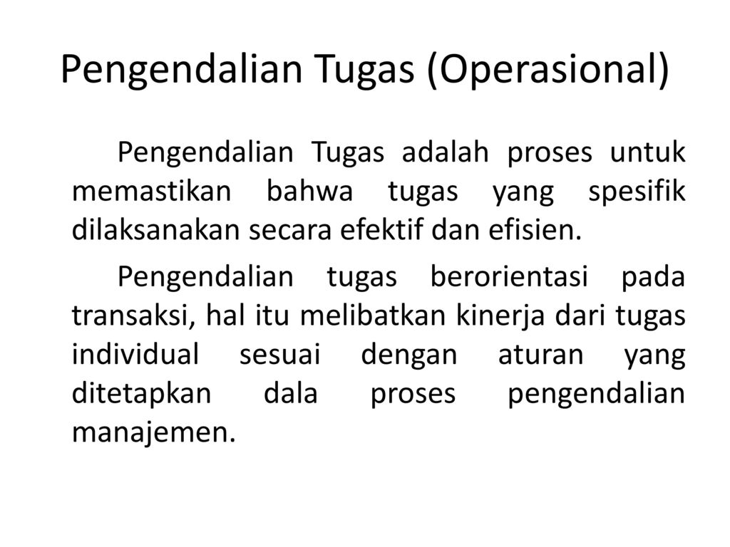 Pengendalian Tugas (Operasional)