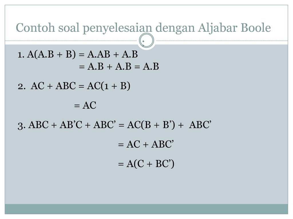 23++ Contoh Soal Tentang Aljabar Boolean - Contoh Soal Terbaru