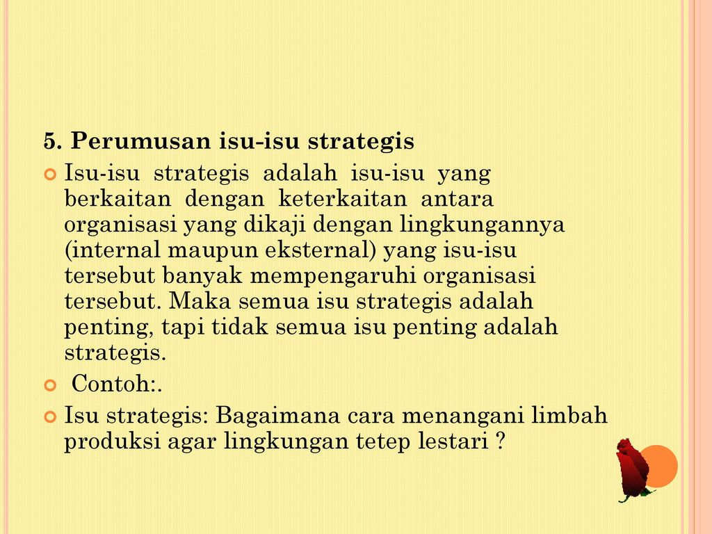 5. Perumusan isu-isu strategis