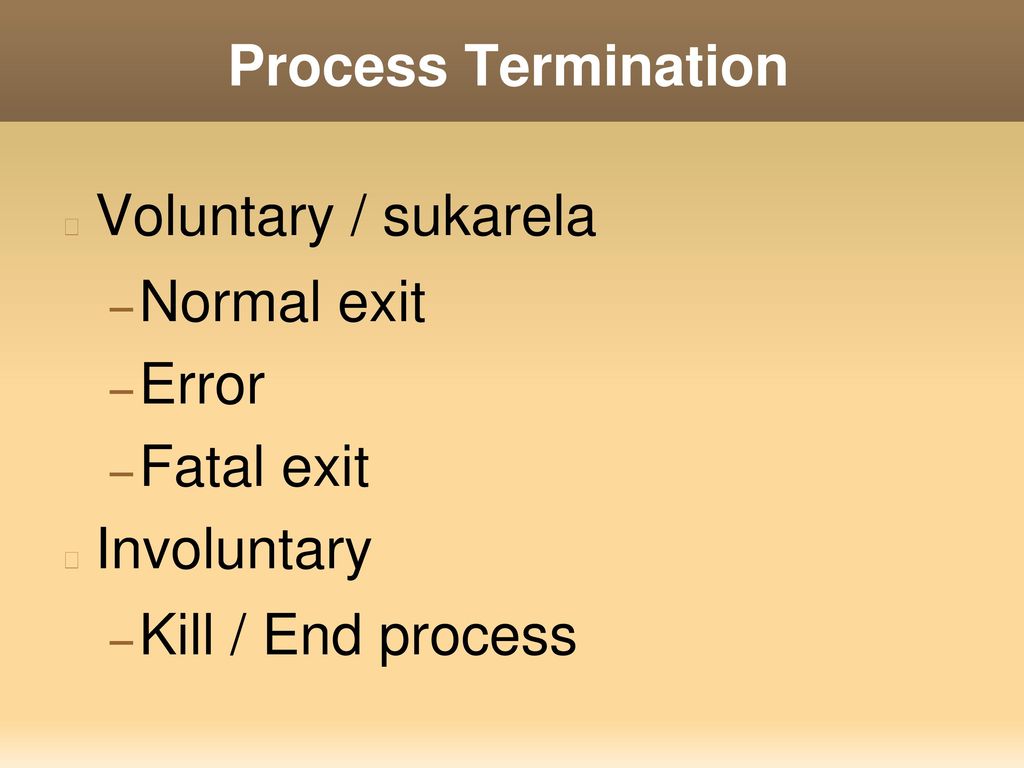 Process terminated перевод