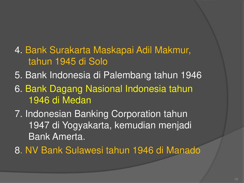 4. Bank Surakarta Maskapai Adil Makmur, tahun 1945 di Solo 5