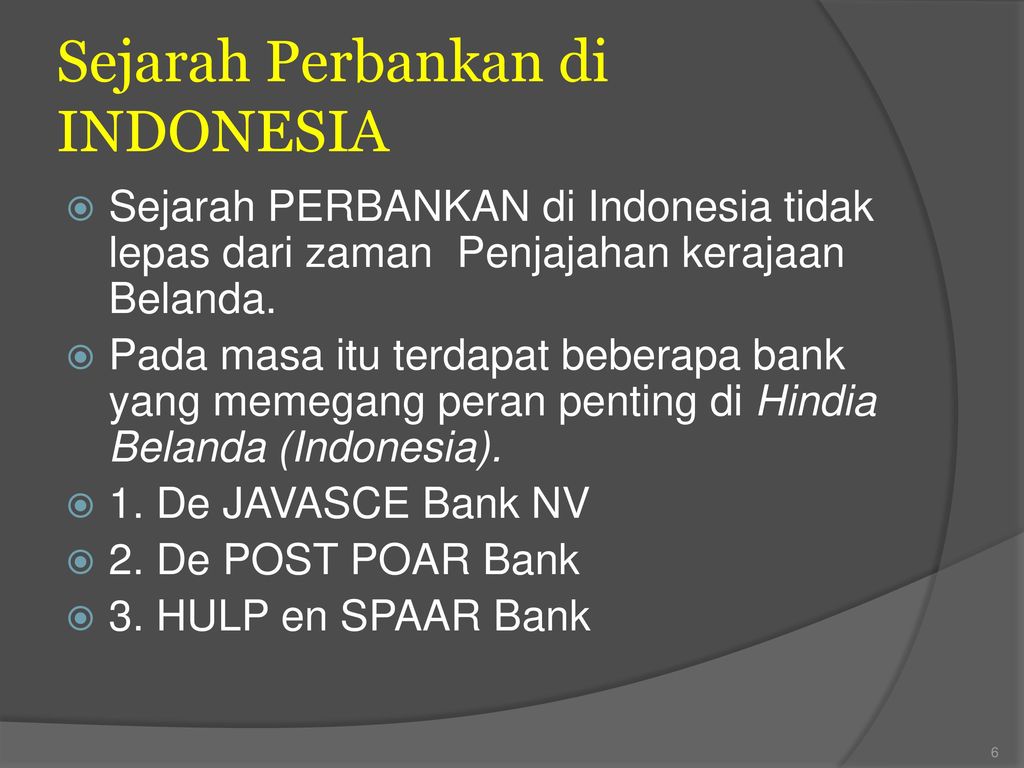 Sejarah Perbankan di INDONESIA