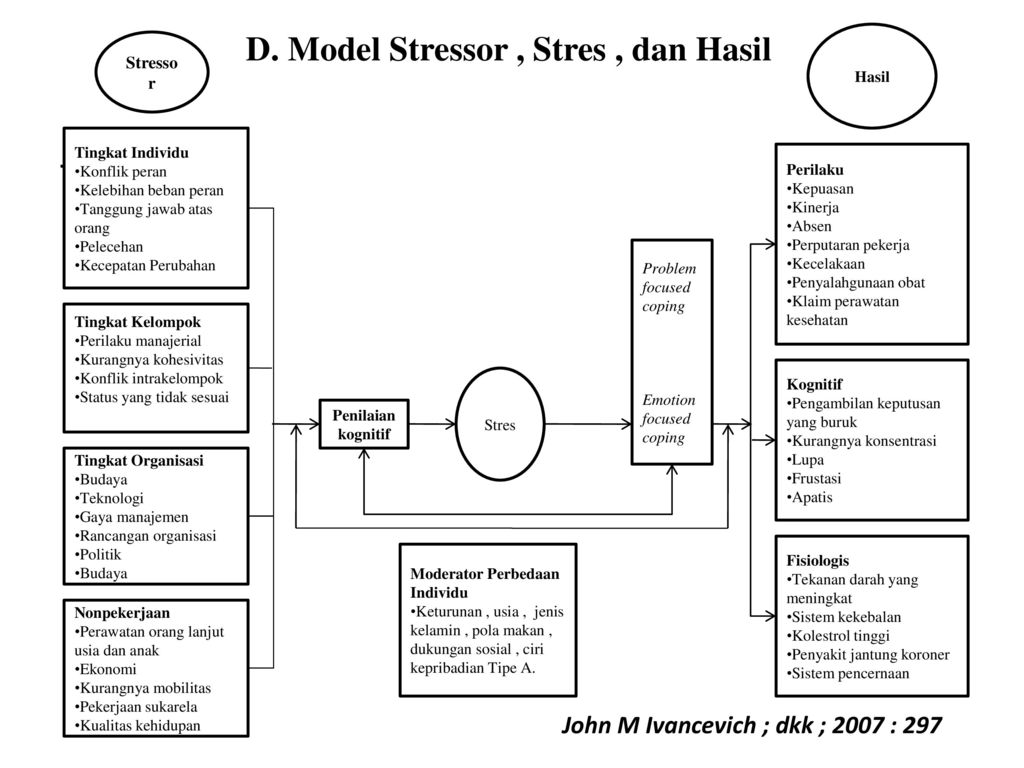 D. Model Stressor , Stres , dan Hasil