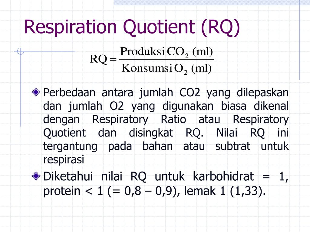 Respiration Quotient (RQ)