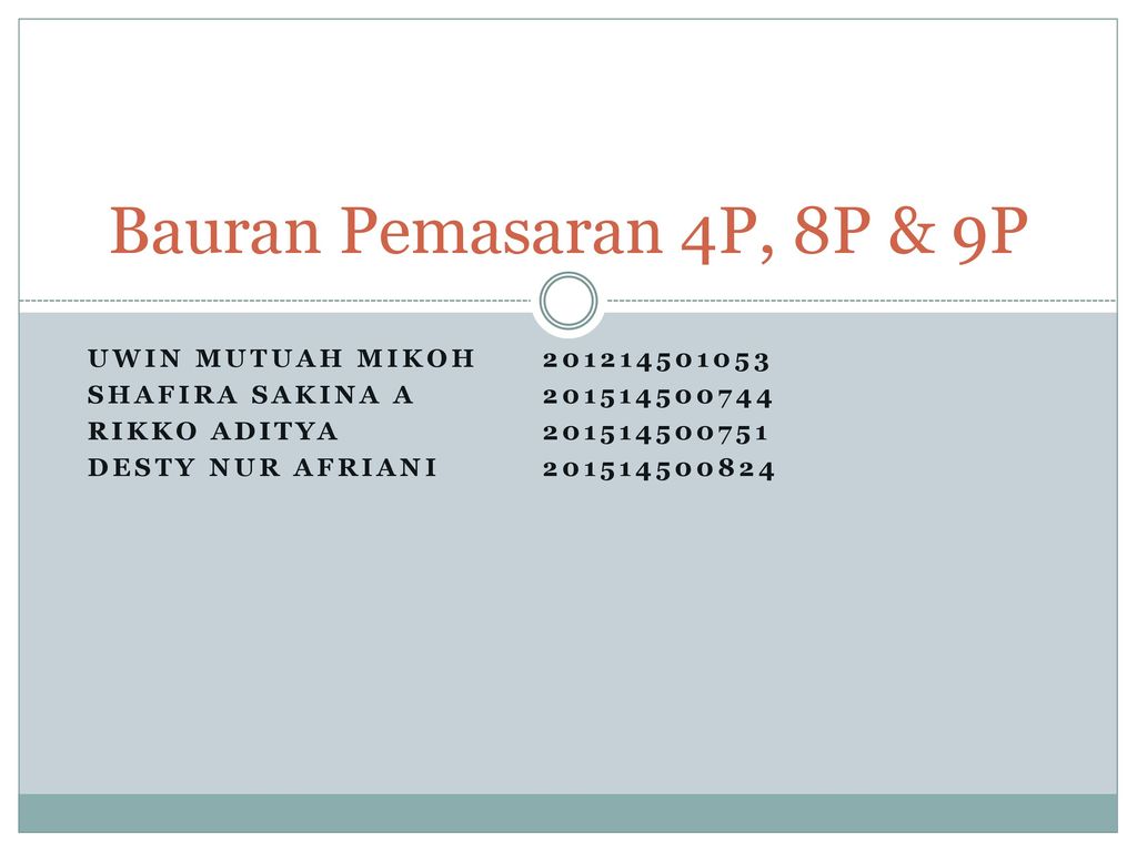 Bauran Pemasaran 4P, 8P & 9P Uwin Mutuah Mikoh