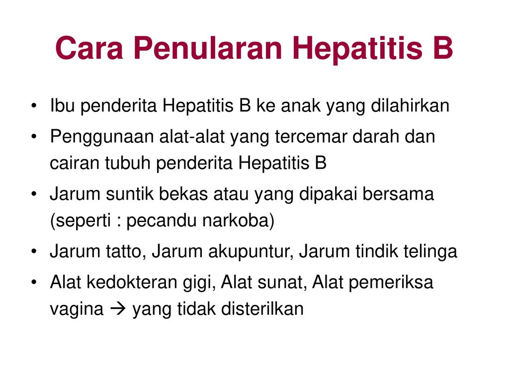 Cara Penularan Hepatitis B