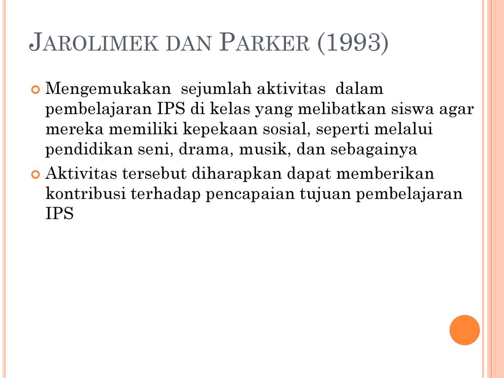 Jarolimek dan Parker (1993)