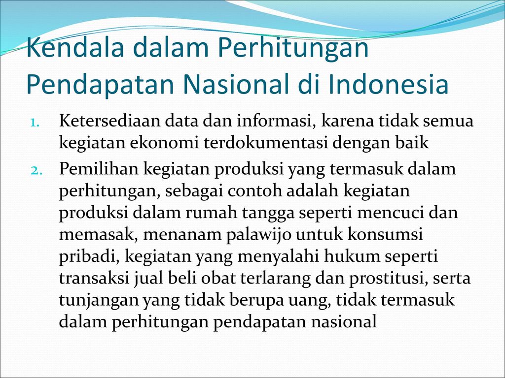 Kendala dalam Perhitungan Pendapatan Nasional di Indonesia