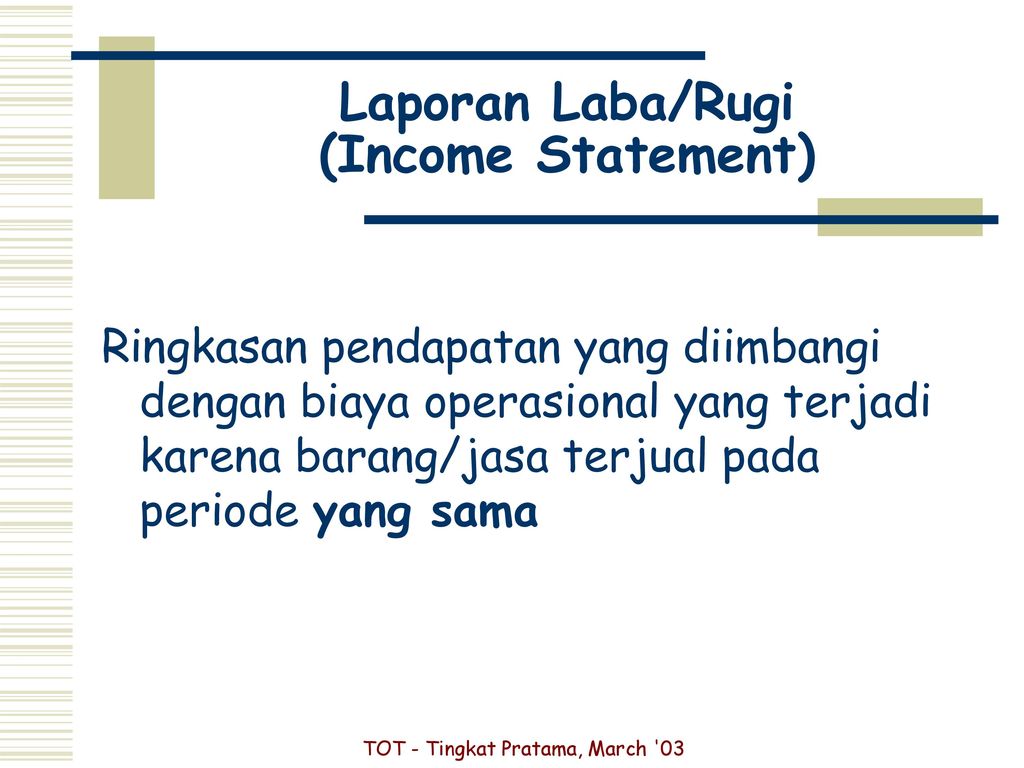 Laporan Laba/Rugi (Income Statement)