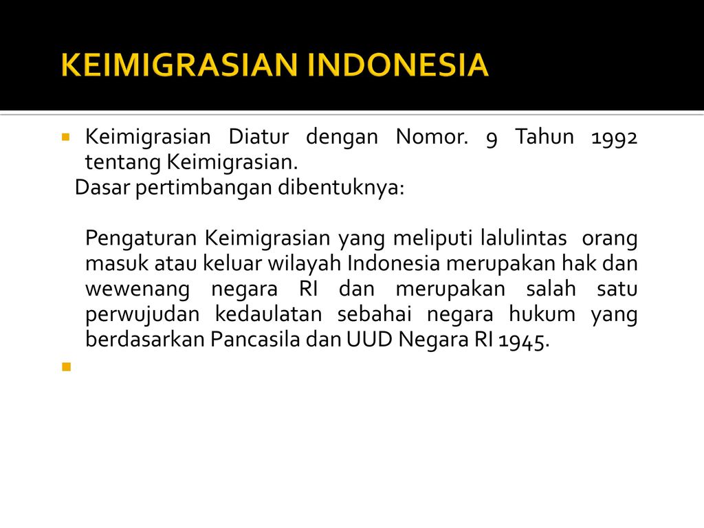 KEIMIGRASIAN INDONESIA