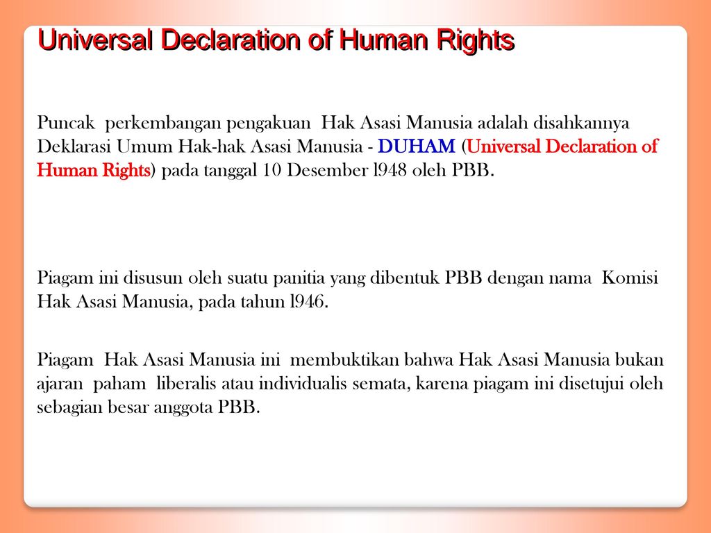 Universal declaration of human