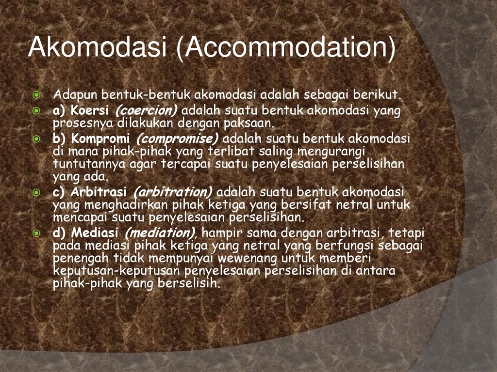 Akomodasi (Accommodation)