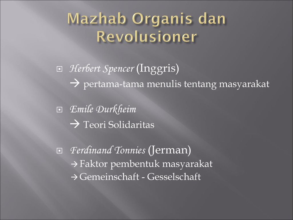 Mazhab Organis dan Revolusioner