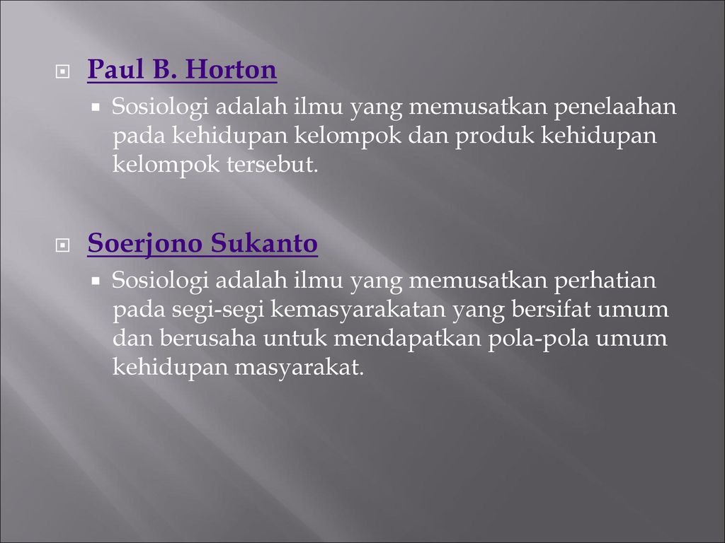 Paul B. Horton Soerjono Sukanto