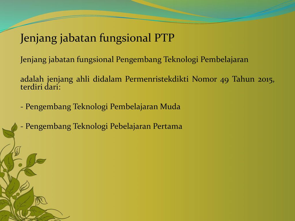 Jenjang jabatan fungsional PTP