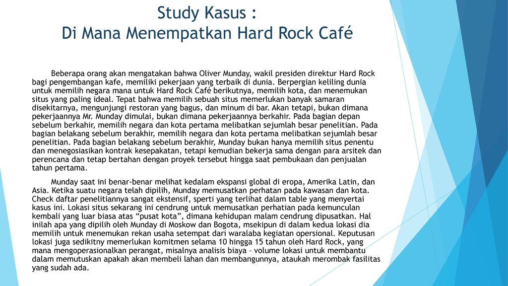 Study Kasus : Di Mana Menempatkan Hard Rock Café