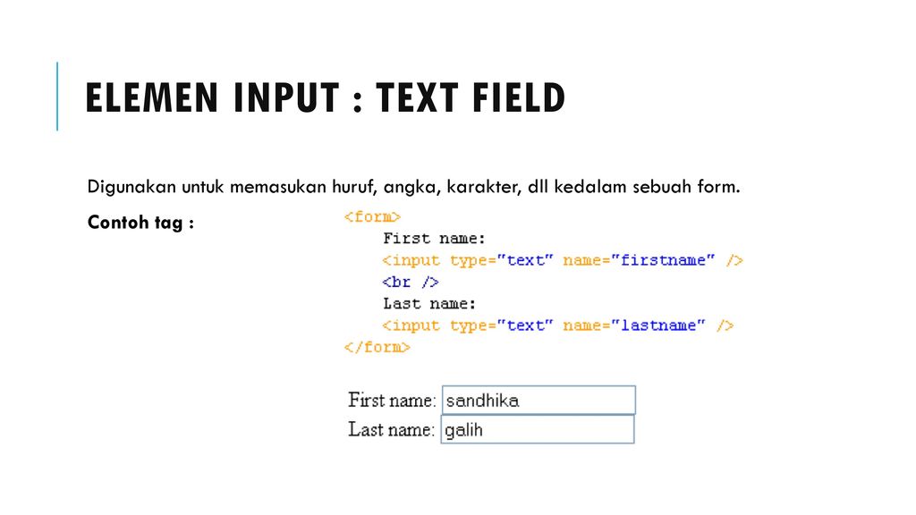 Input class text input name