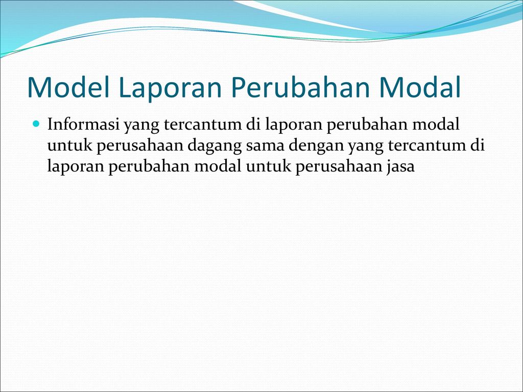 Model Laporan Perubahan Modal