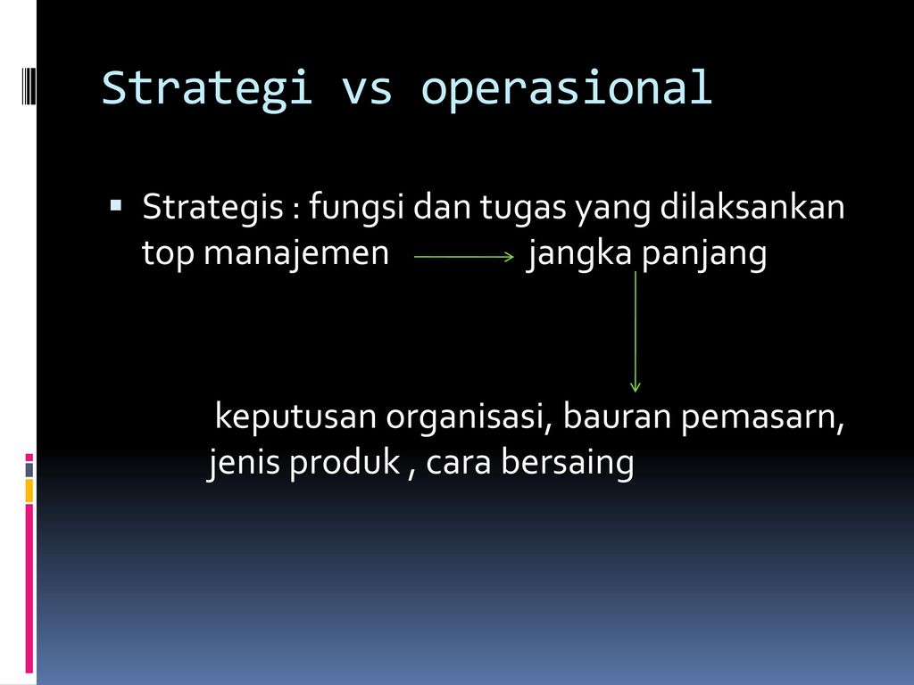 Strategi vs operasional