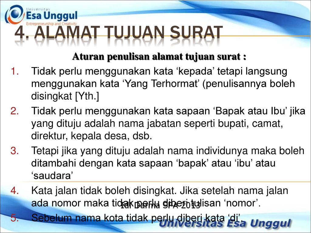 Penulisan Kepada Yth Pada Surat Yang Benar - Kumpulan Surat Penting